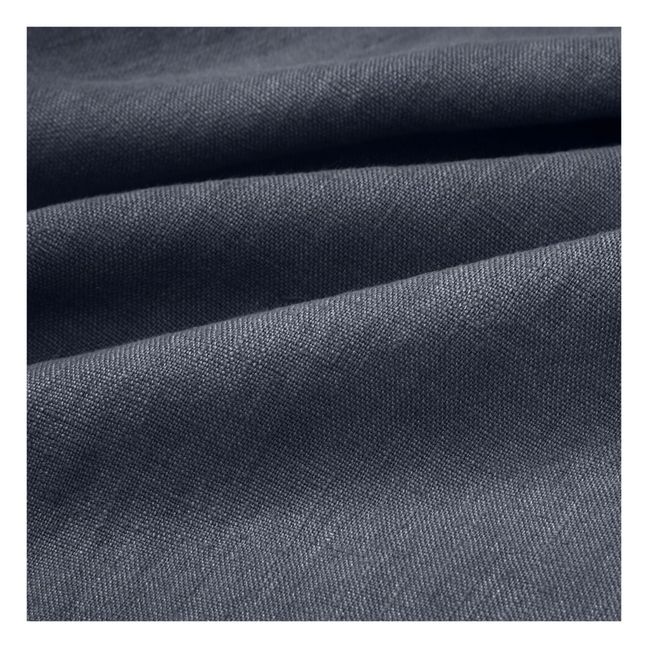 Mantel de lino lavado-sobrehilado | Azul Tormanta
