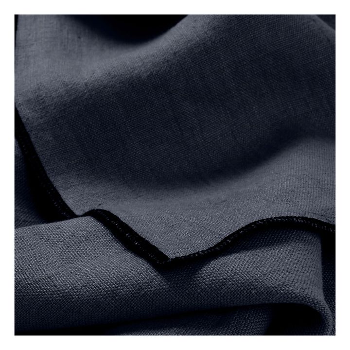 Serviette aus Vorgewaschene Leinen-Oberfaden - 4er-Set | Blau Strum- Produktbild Nr. 1