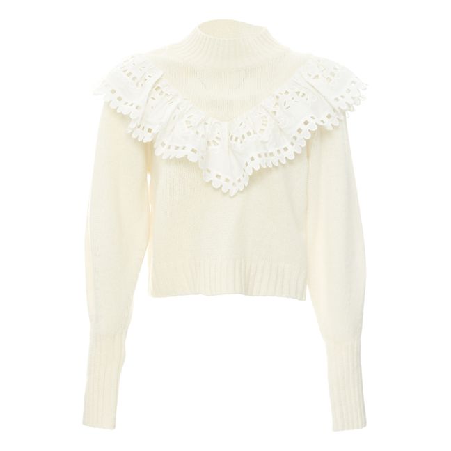 Pull Santos Broderie Anglaise Blanc