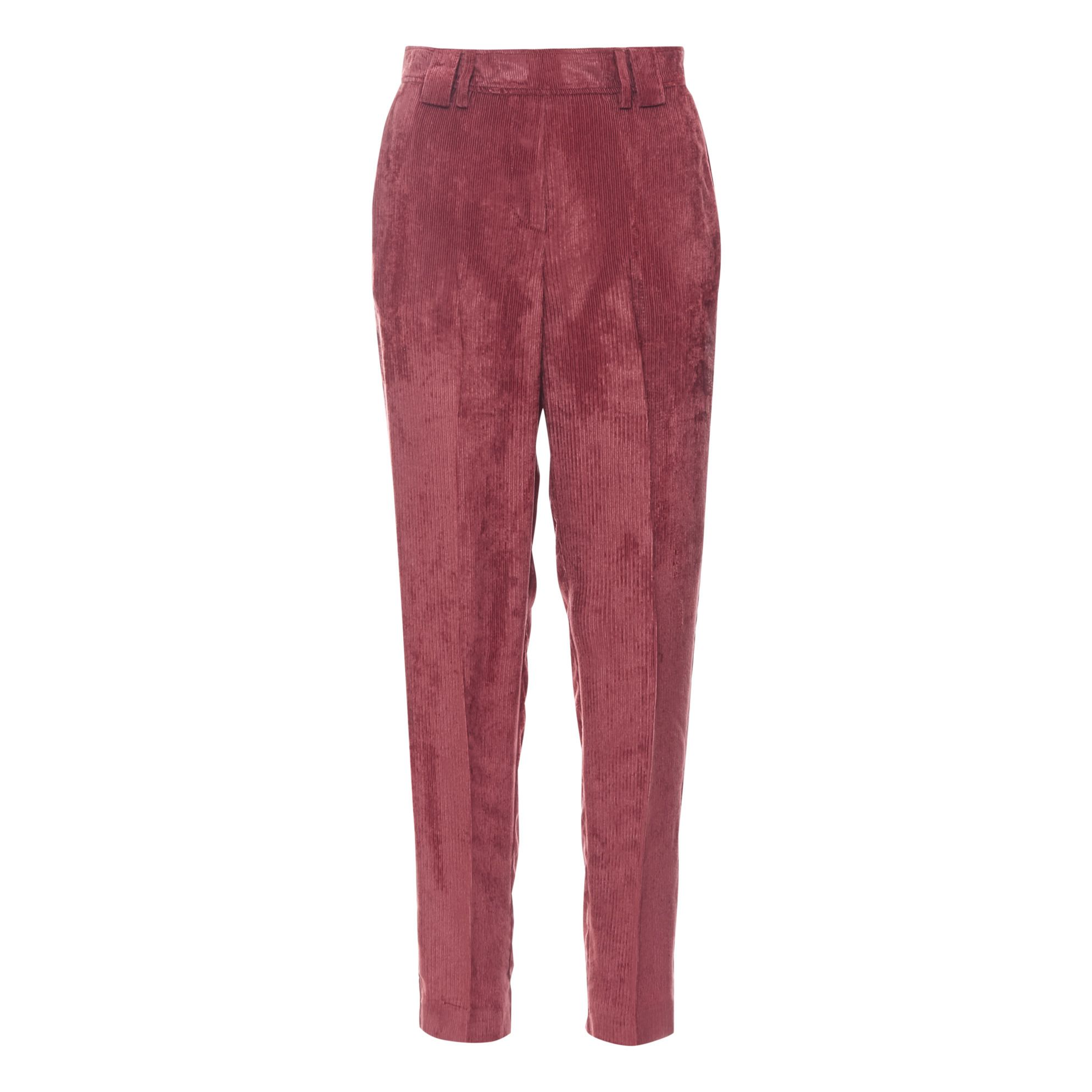 Momoni - Pantalon Mulhouse Velours Côtelé - Femme - Rouge framboise