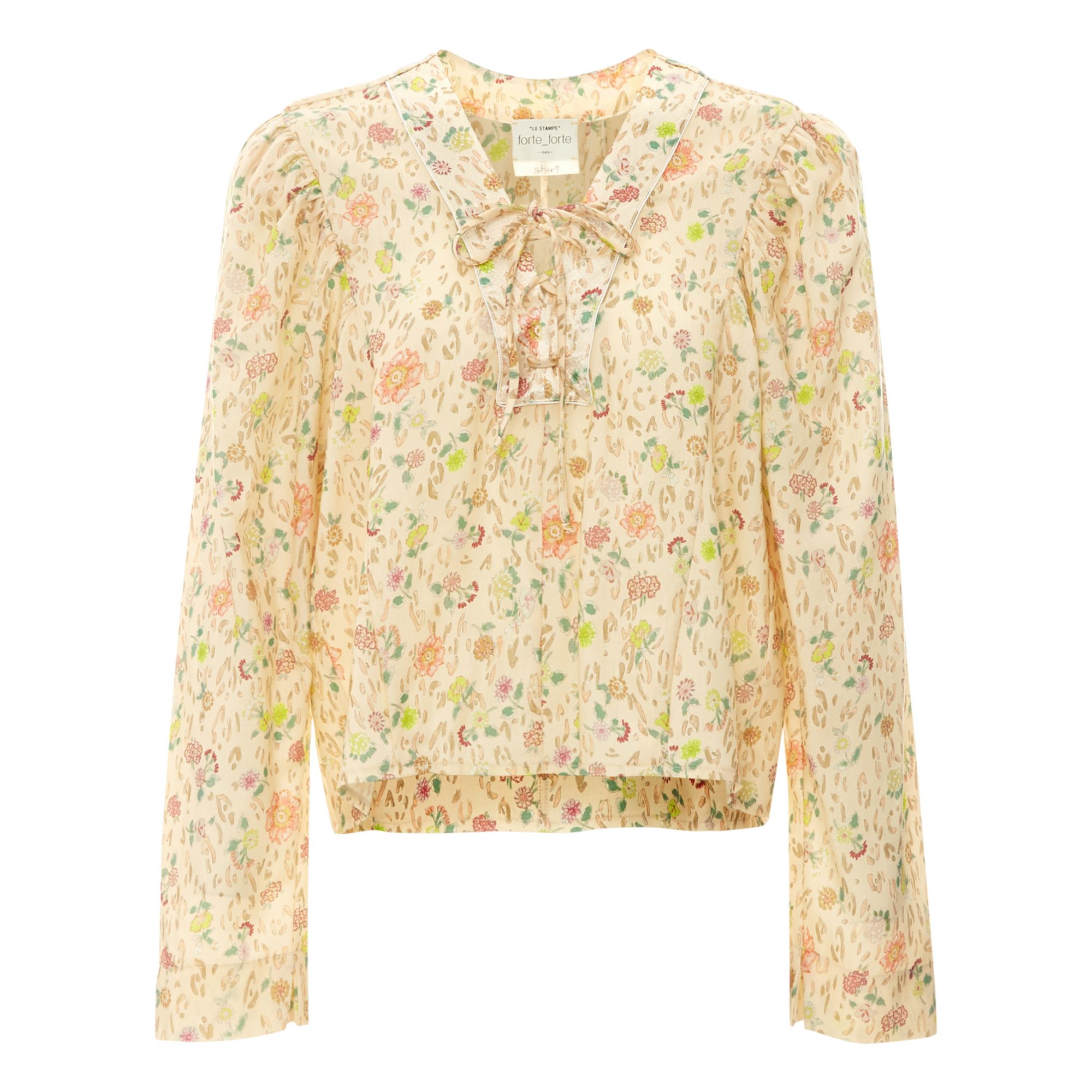Forte Forte - Blouse Lacée Imprimé 'A Flower In The Snow' Soie - Femme - Beige rosé