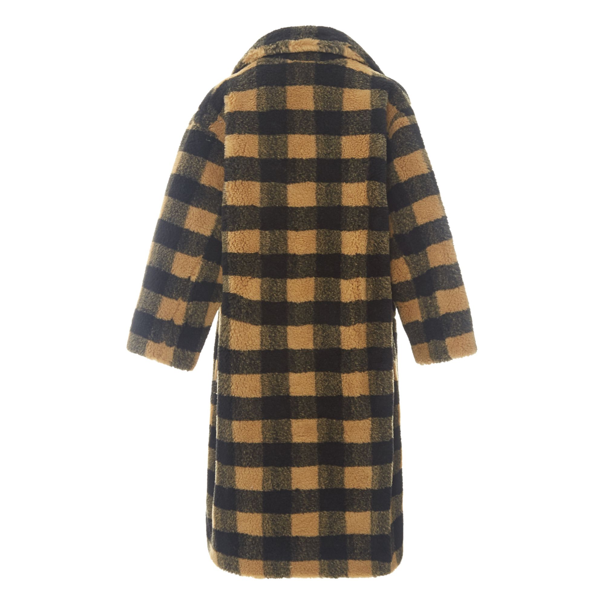 yellow plaid peacoat