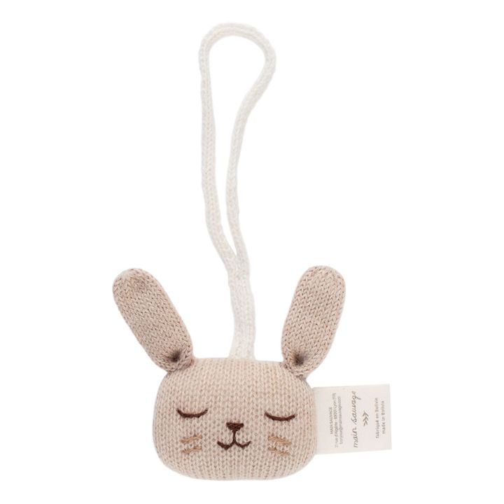 Rabbit Hanging Rattle | Beige- Product image n°0