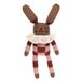 Doudou Lapin pyjama à carreaux Terracotta- Miniature produit n°0