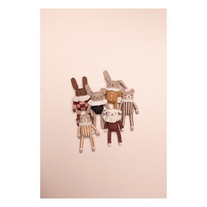 Peluche Coniglio, con indosso pigiama a quadri | Terracotta- Immagine del prodotto n°4