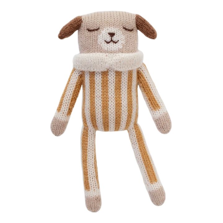 Soft Toy Puppy in Striped Pyjamas | Ochre- Product image n°0