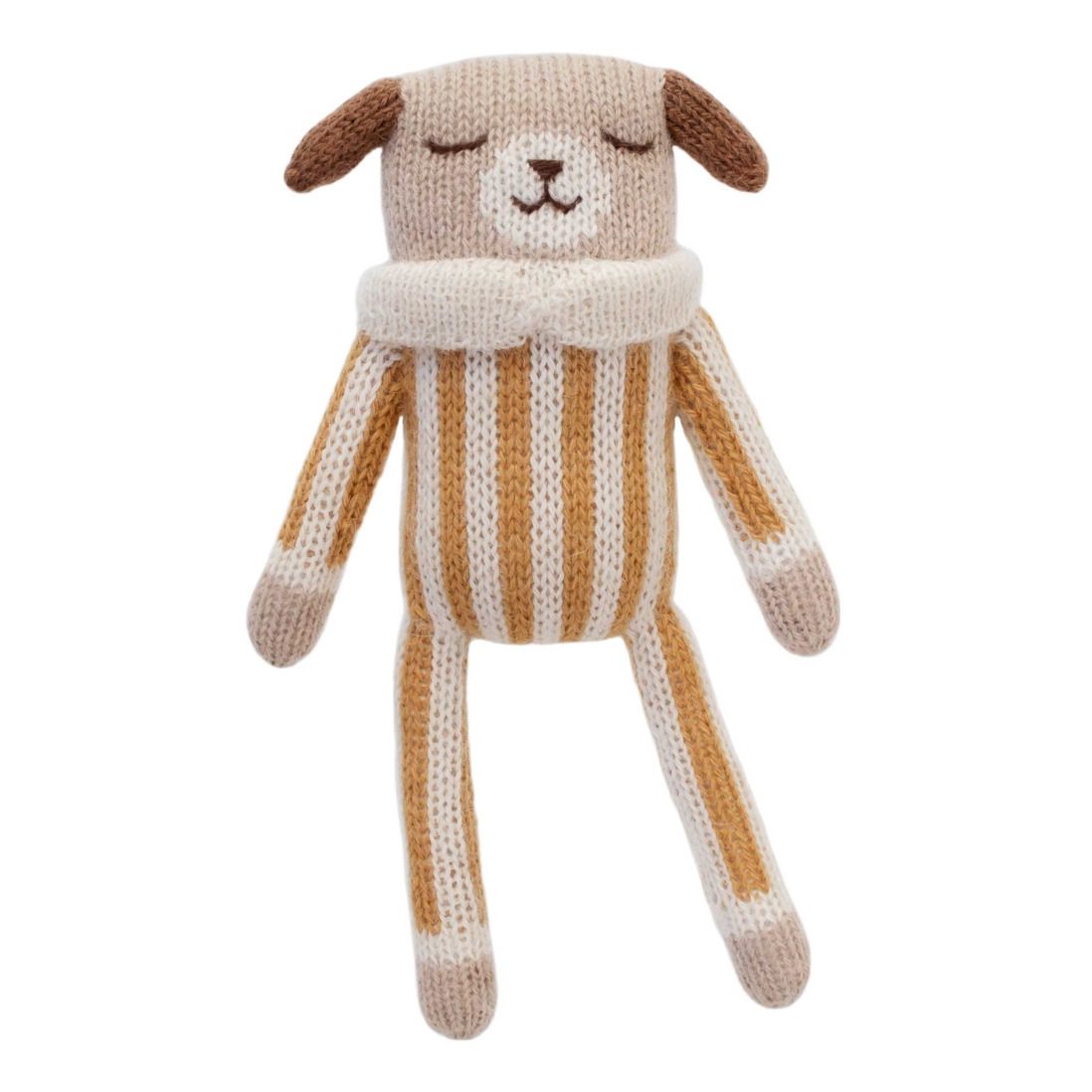 Soft Toy Puppy in Striped Pyjamas Ochre- Product image n°0