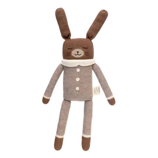 Large Soft Toy Rabbit in Pyjamas Grey