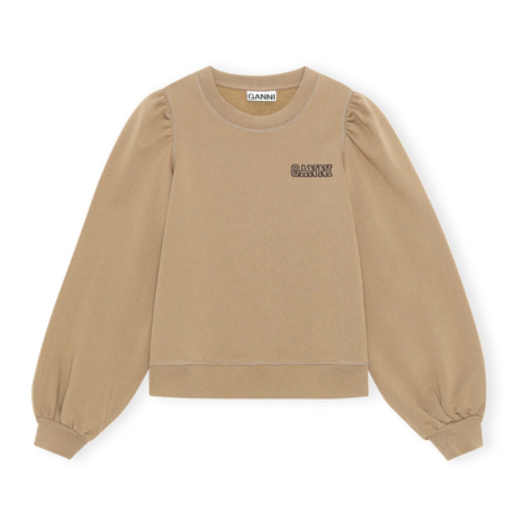 Ganni - Sweat Isoli Software Coton Bio - Femme - Beige