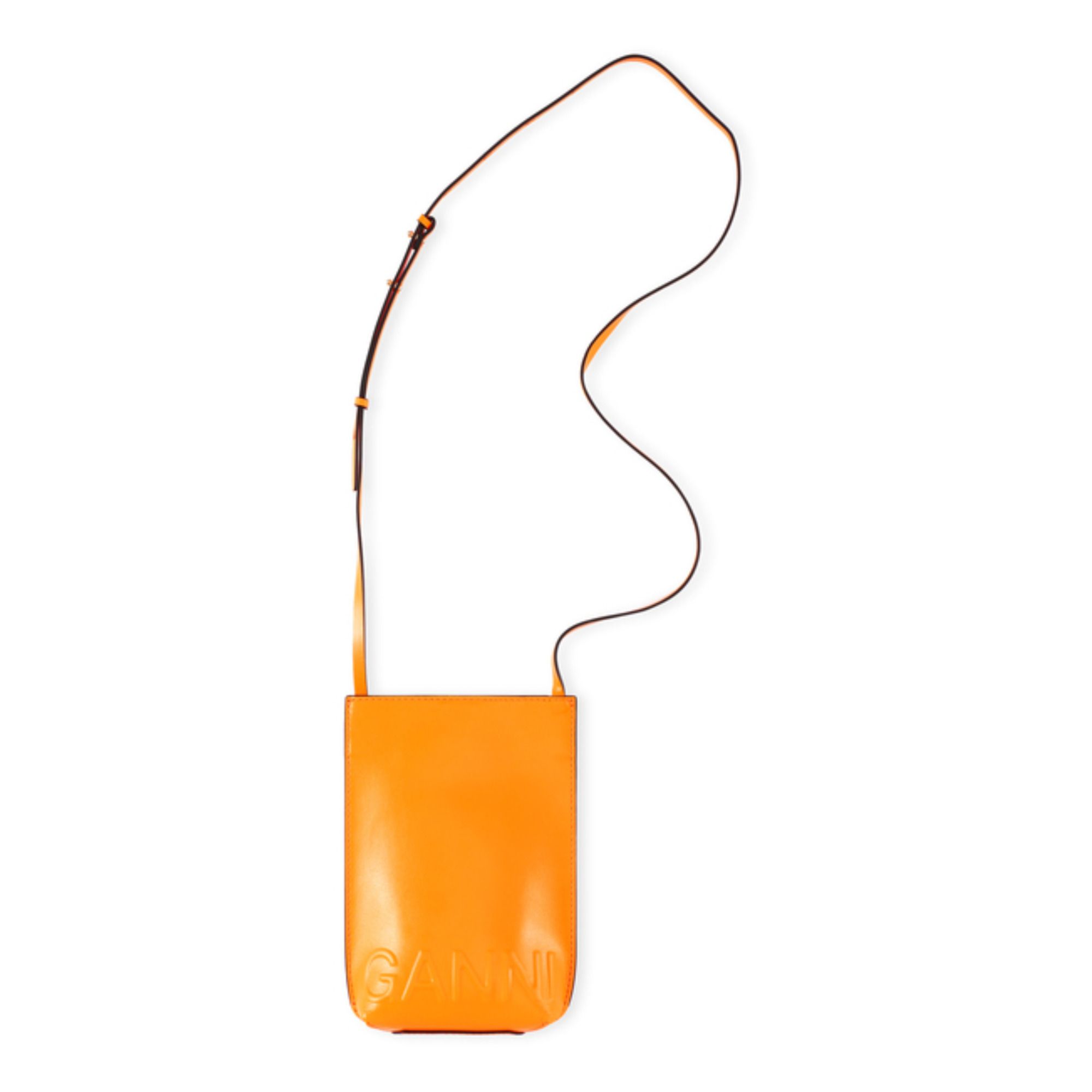 Mini Sac Bandoulière Cuir Recyclé Orange- Image produit n°0