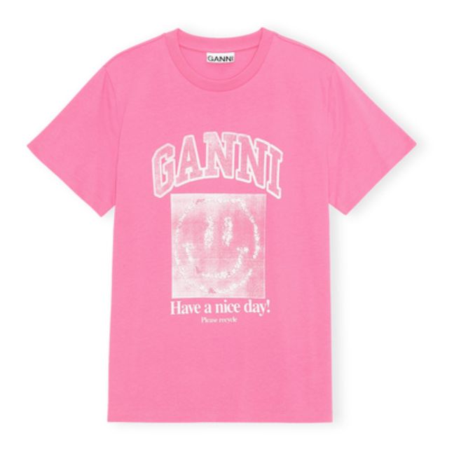 Ganni Organic Cotton T-shirt Pink