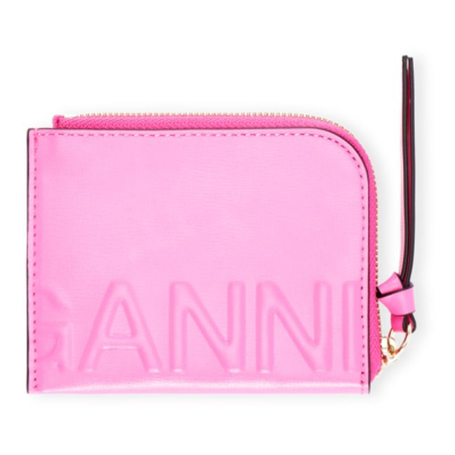 Mini Recycled Leather Wallet Pink