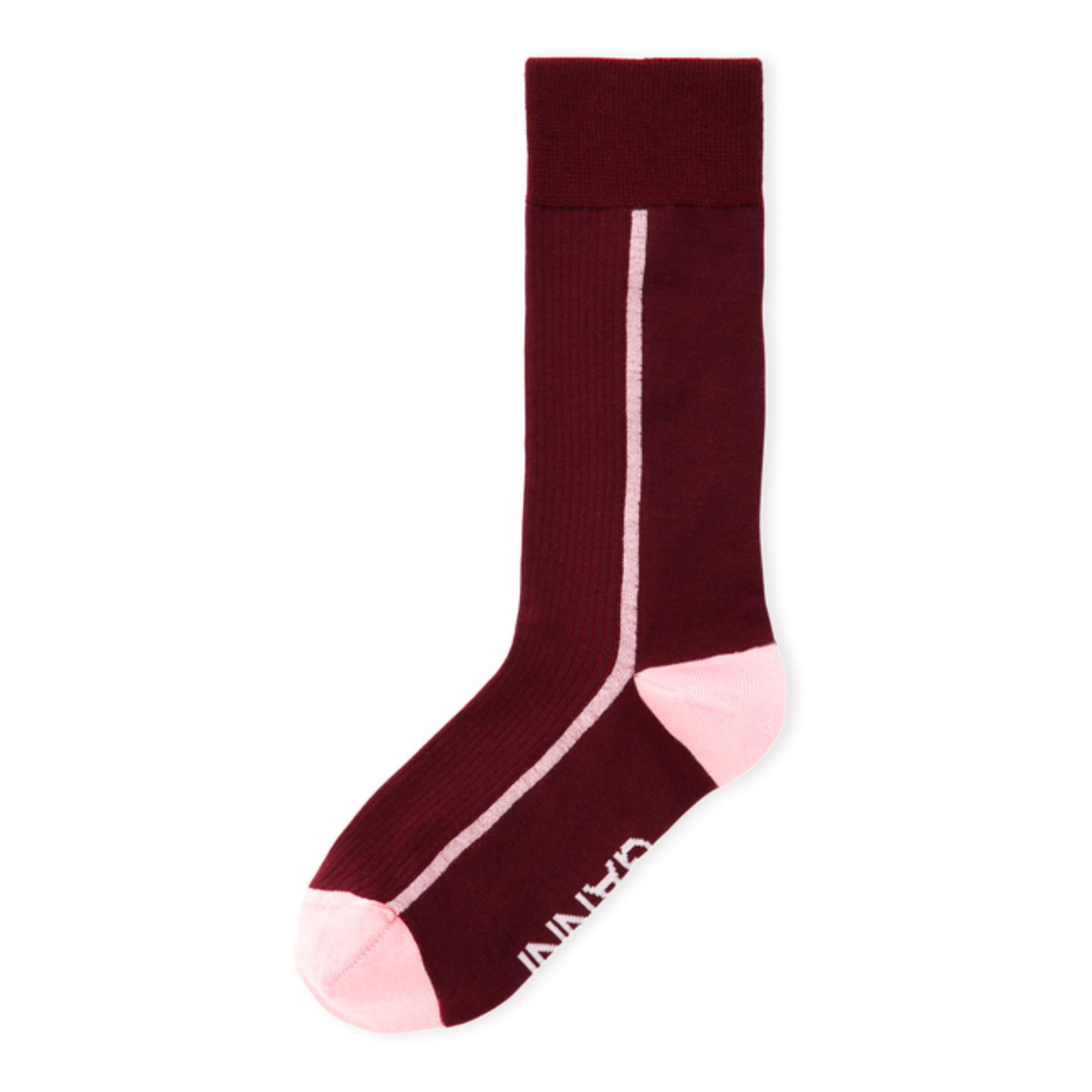 Ganni - Chaussettes Coton - Femme - Bordeaux
