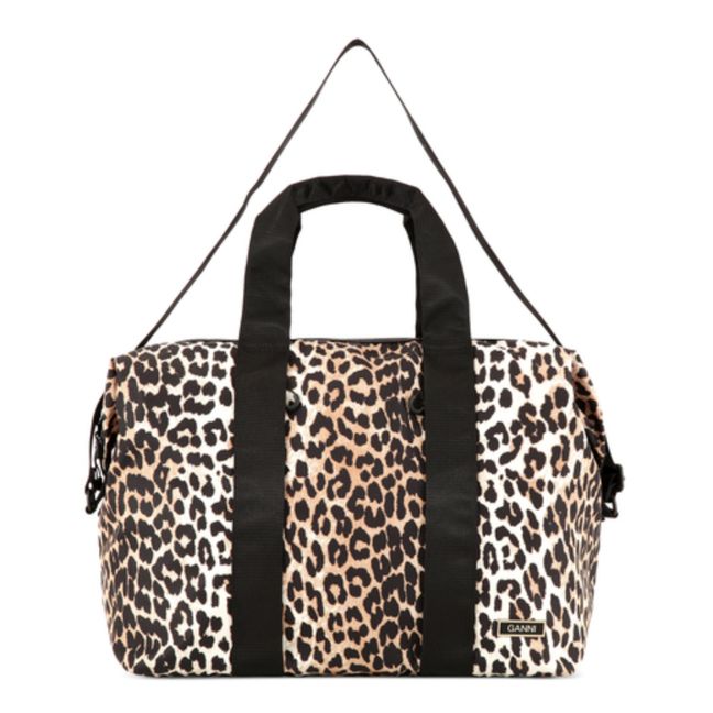 Recycled Polyster Print Box Bag Leopard