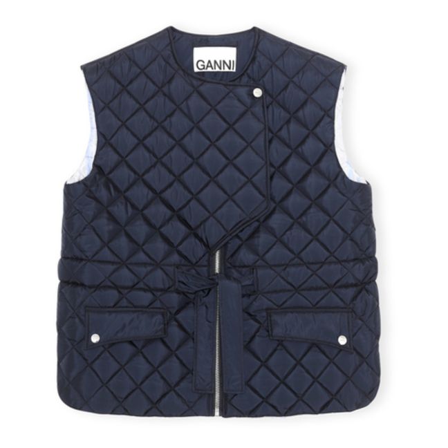 Recycled Polyester Quilted Jacket Navy blue