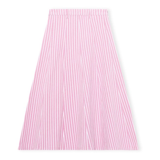 Organic Cotton Denim Striped Skirt Rosa