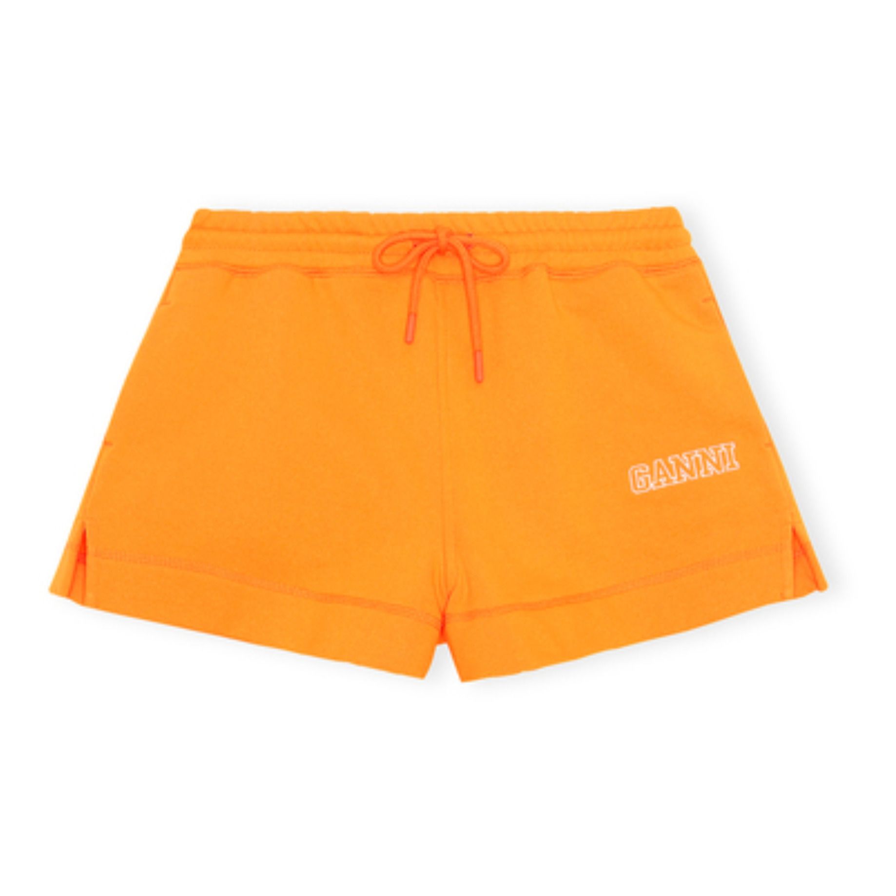 Ganni - Short Isoli Software Coton Bio - Femme - Orange