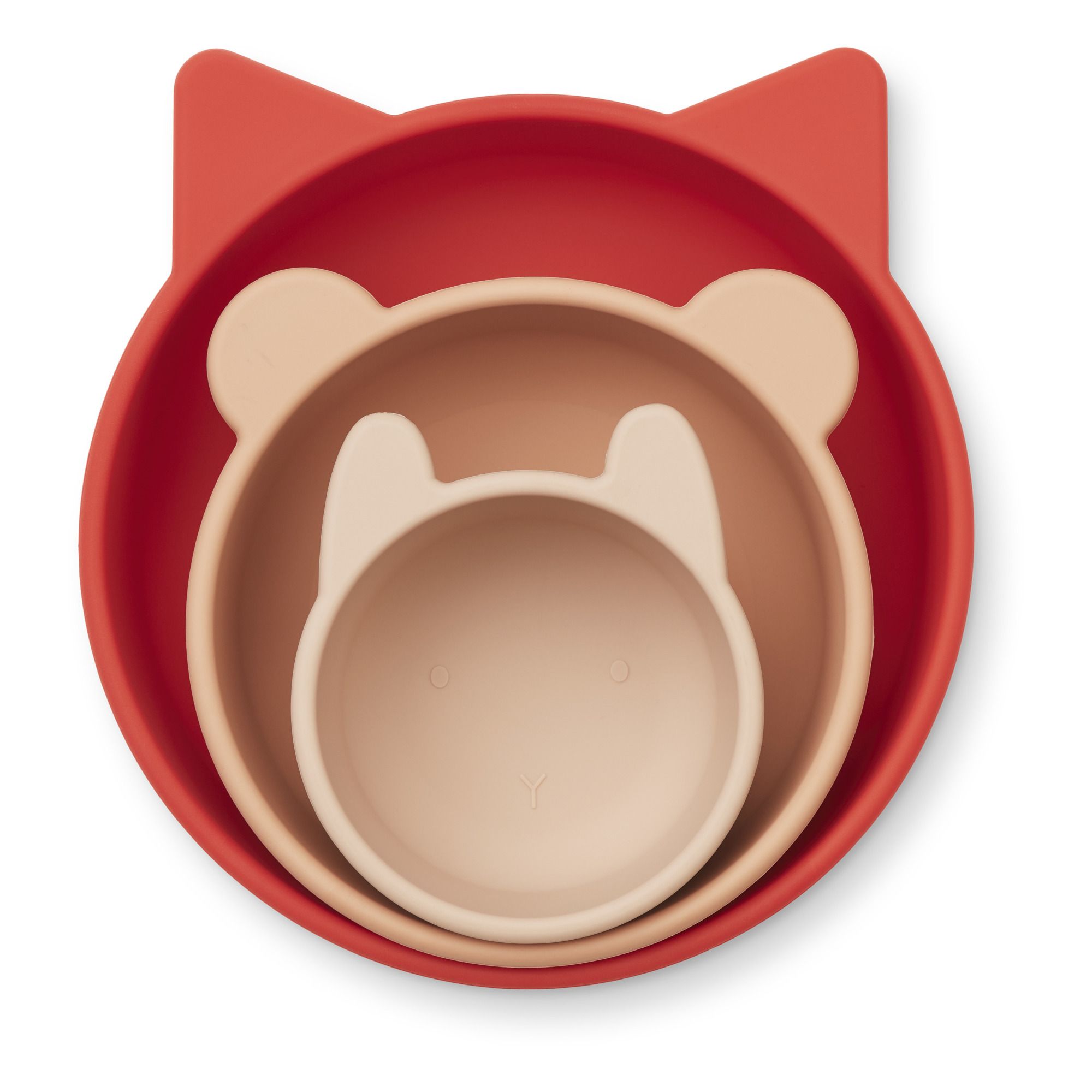 Liewood - Bols Eddie en silicone - Set de 3 - Rouge