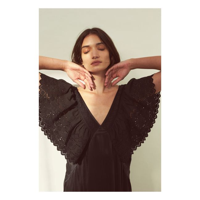 Bluse mit Blumenprint Camélia - Damenkollektion  | Schwarz