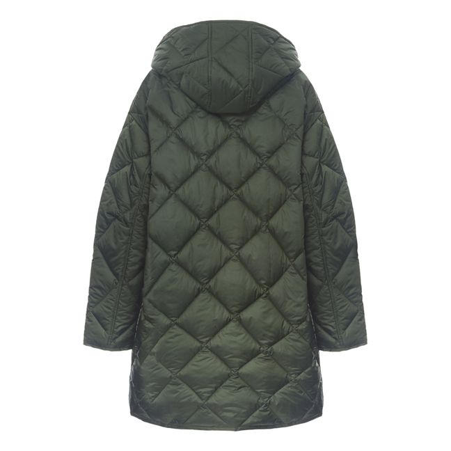 Quilted Hooded Puffer Jacket Green
