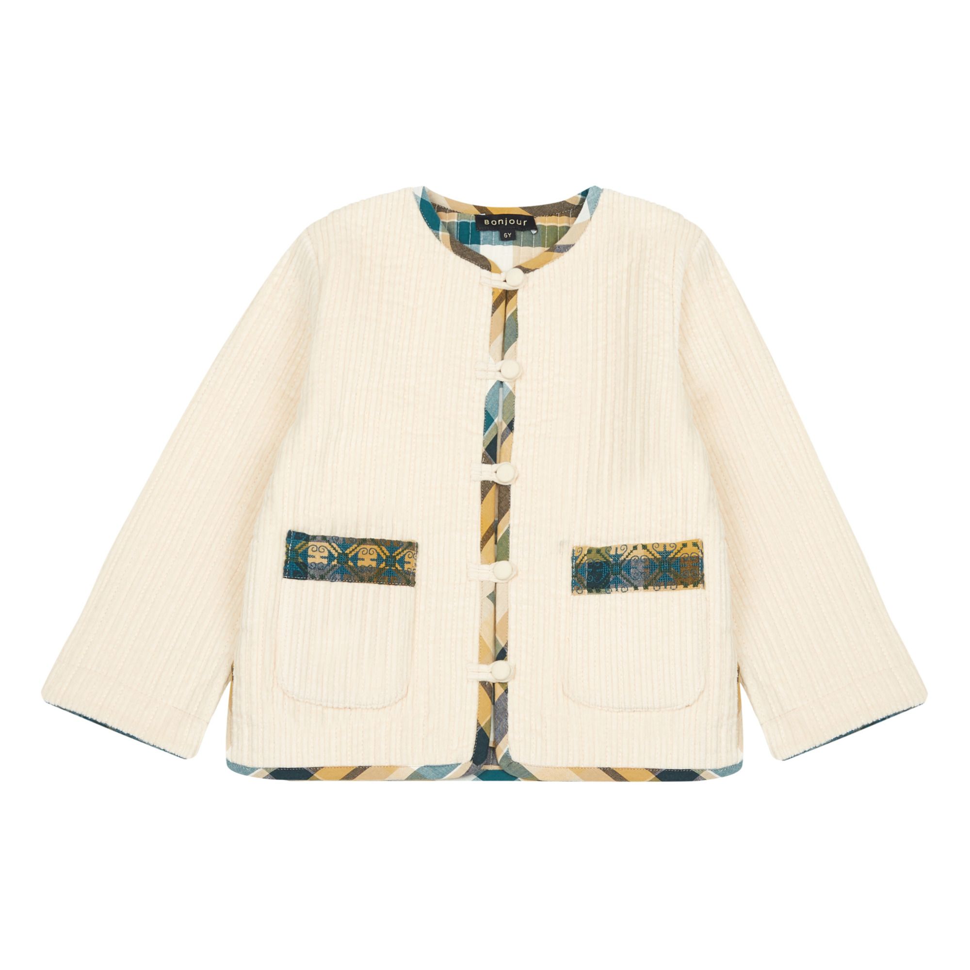 Bonjour - Veste Réversible Velours Côtelé - Fille - Ecru