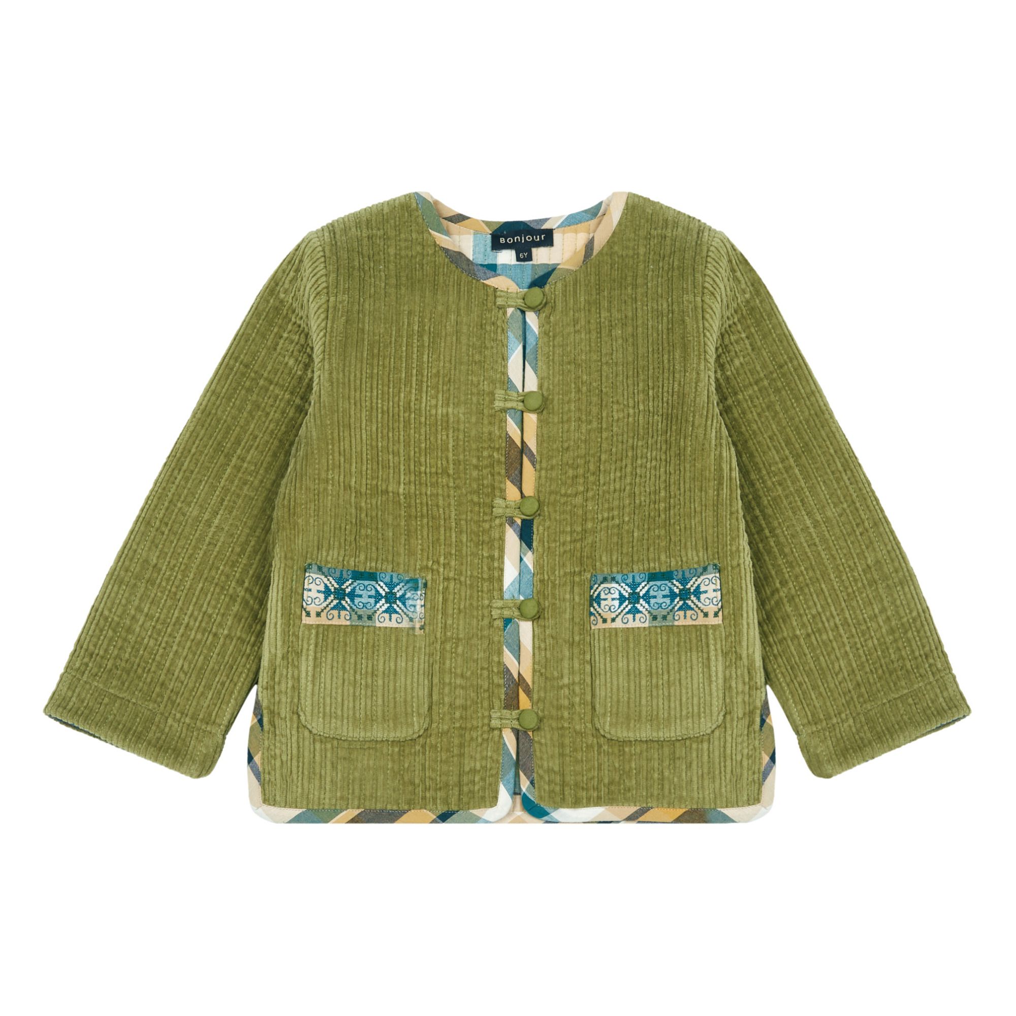 Bonjour - Veste Réversible Velours Côtelé - Fille - Vert