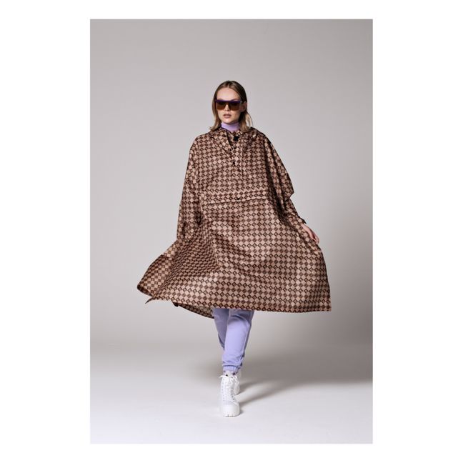 Cape Imperméable Damier | Marron