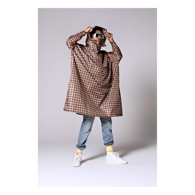 Cape Imperméable Damier | Marron