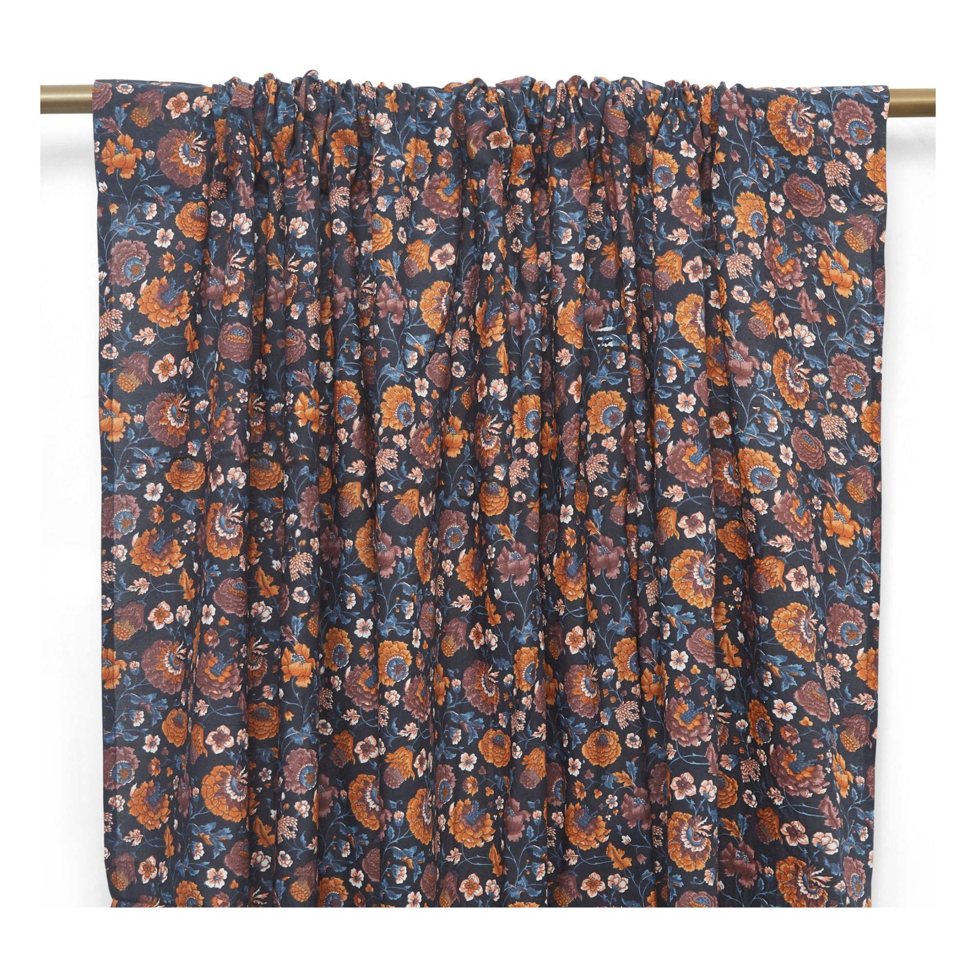 Colette Organic Cotton Curtain Navy blue- Product image n°0