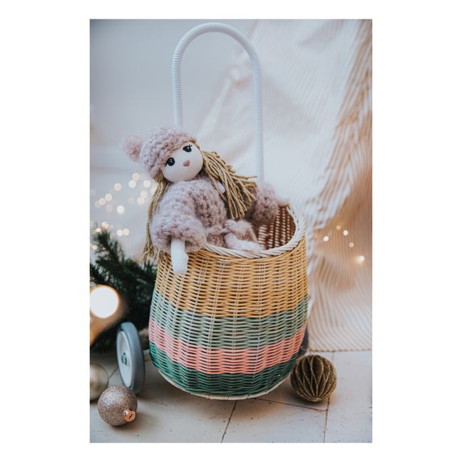 Luggy Children's Rattan Basket on Wheels - Olli Ella x Smallable