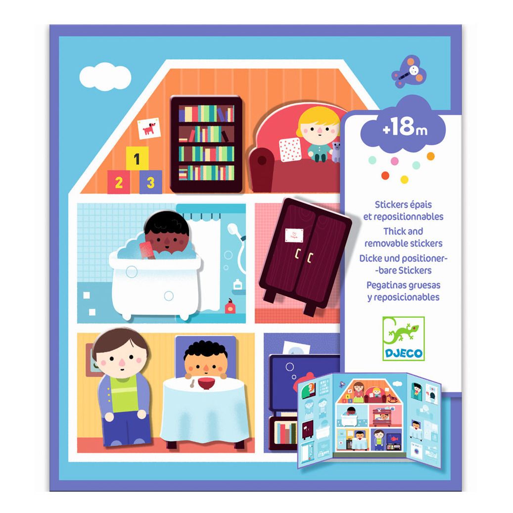 Djeco - Stickers épais et repositionnables La maison - Multicolore