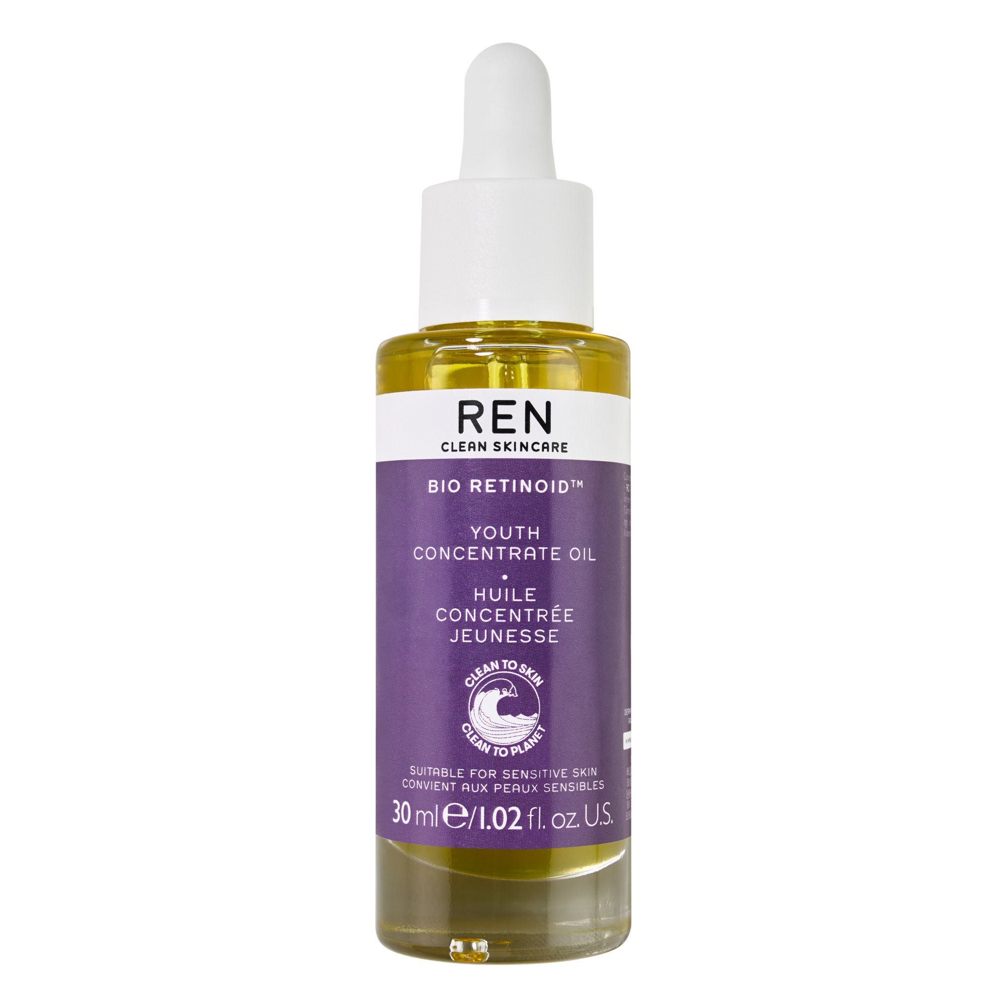 REN Skincare - Huile concentrée jeunesse visage Bio Retinoid - 30 ml - Blanc