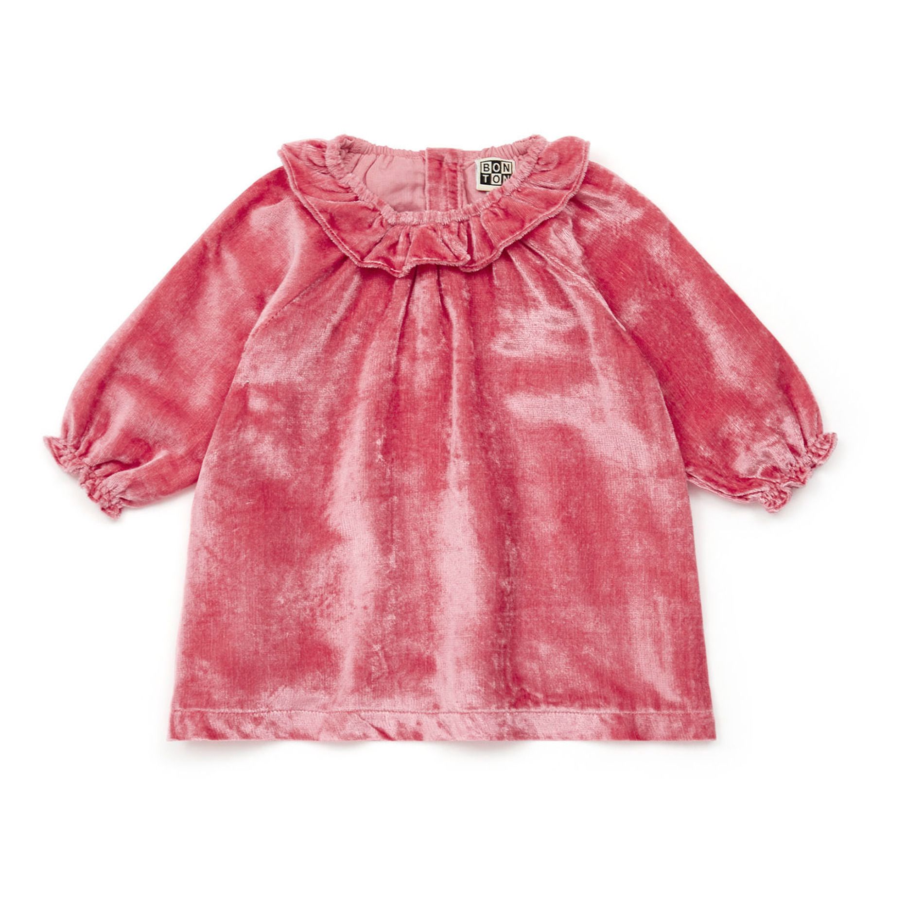Damour Velvet Dress - Christmas Collection - Pink- Product image n°0