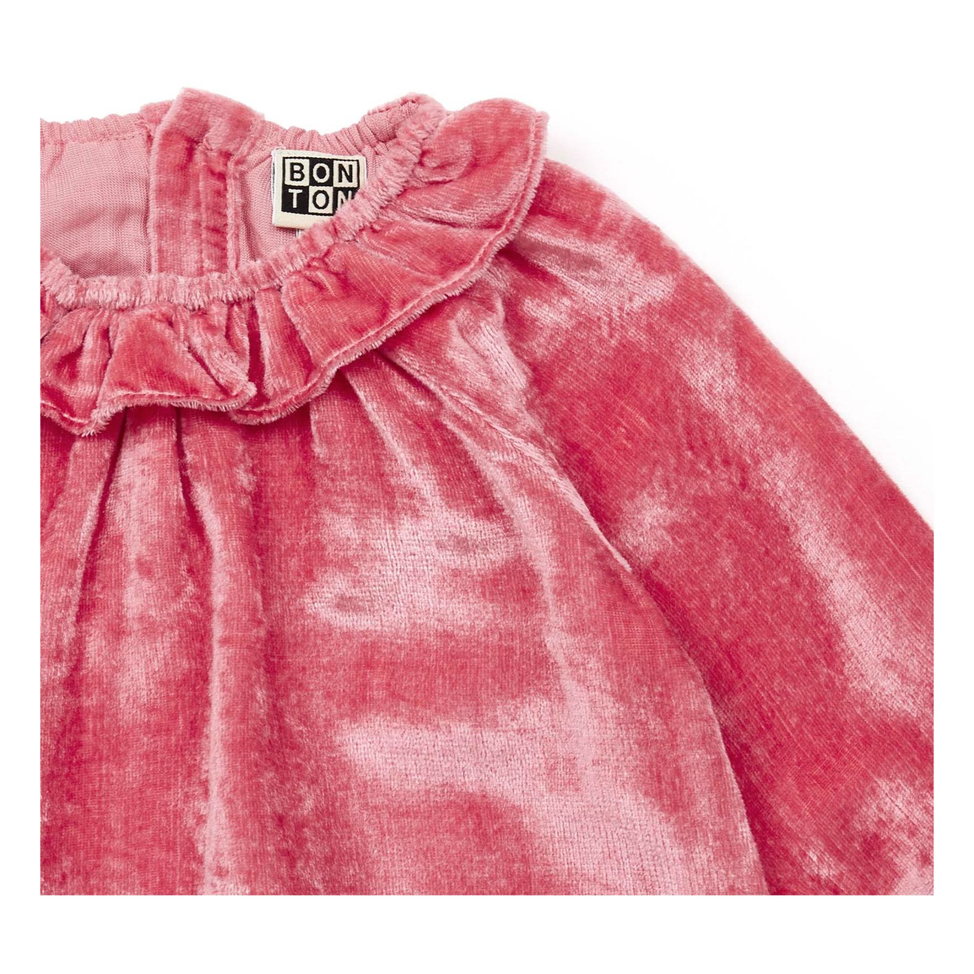 Damour Velvet Dress - Christmas Collection - Pink- Product image n°1