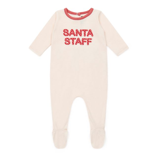 Pijama de algodón orgánico para bebé - Colección de Navidad - Rosa Palo