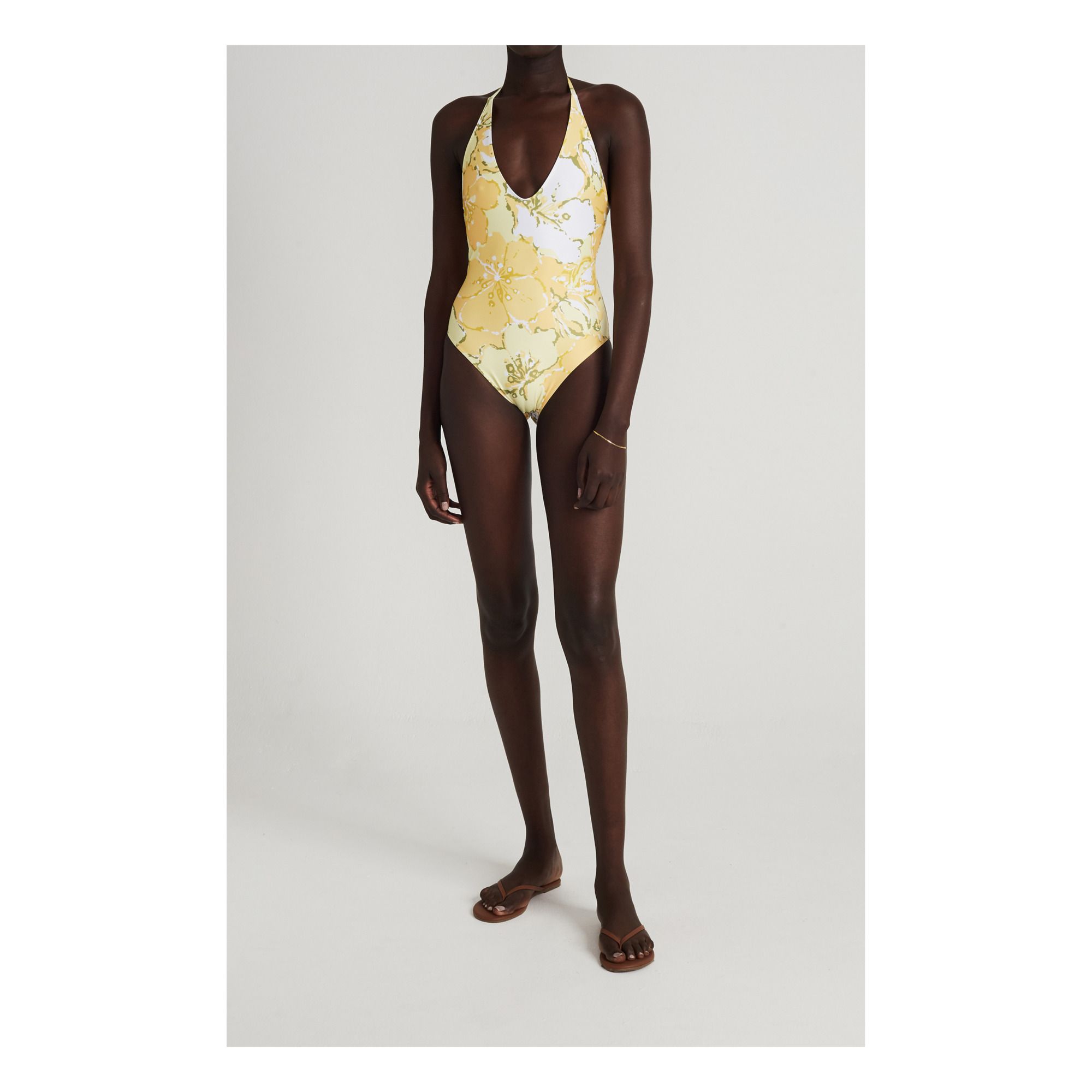Liza Floral Print Swimsuit Yellow- Product image n°3