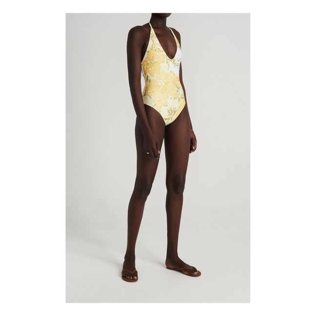 Liza Floral Print Swimsuit Yellow