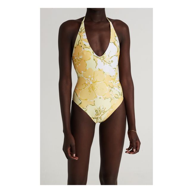 Liza Floral Print Swimsuit Yellow