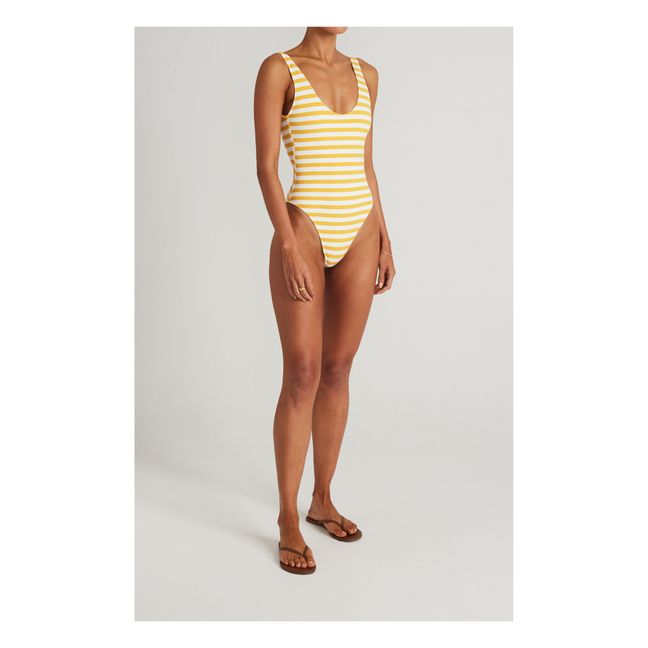 Solene Striped Swimsuit Orange