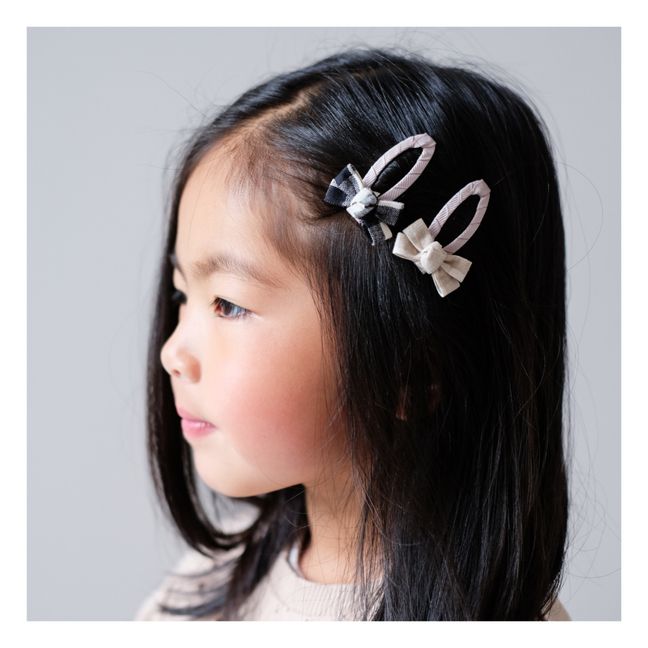 Set of Bow Hair Clips Brown