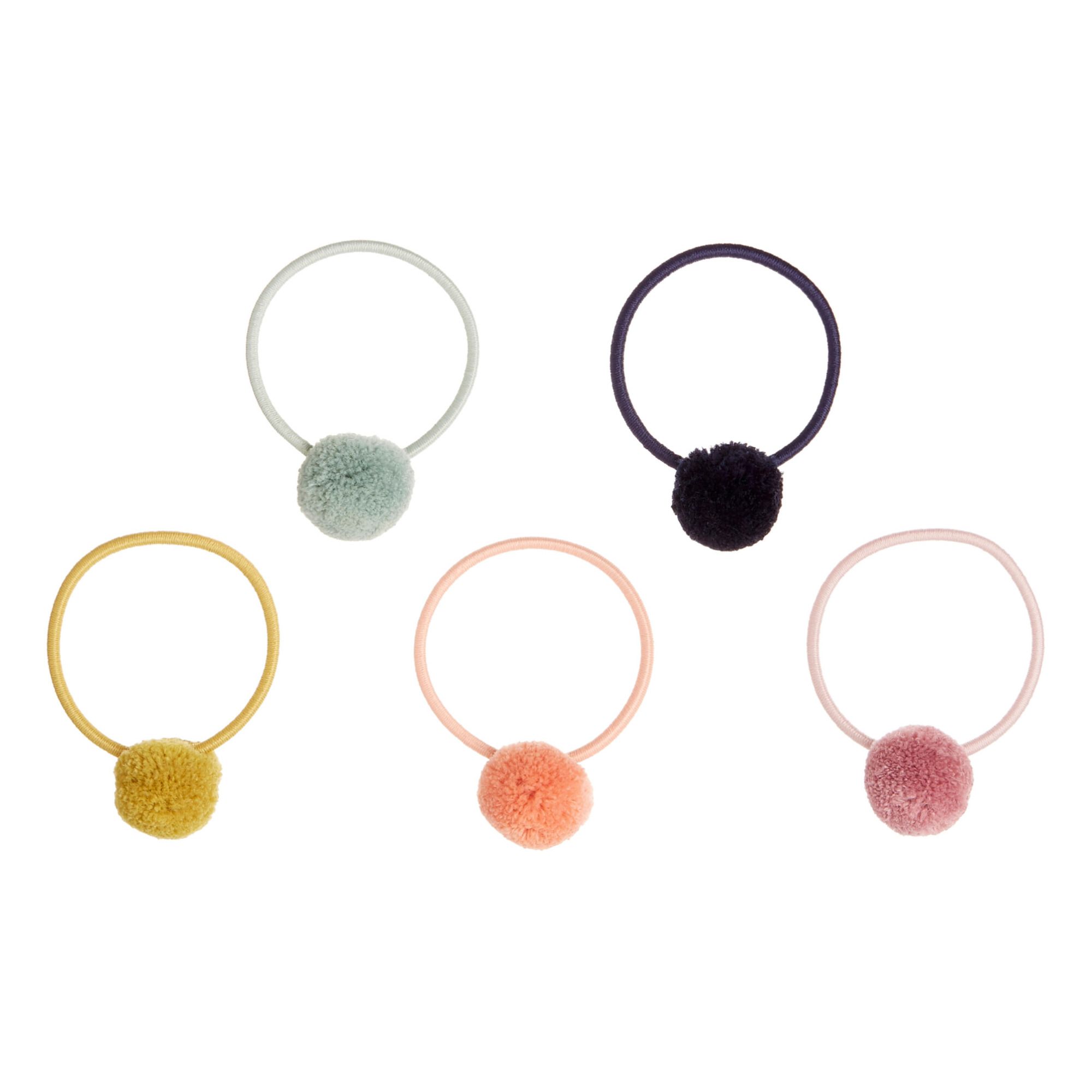 Mimi & Lula - Lot 5 Elastiques Pompons - Fille - Noir