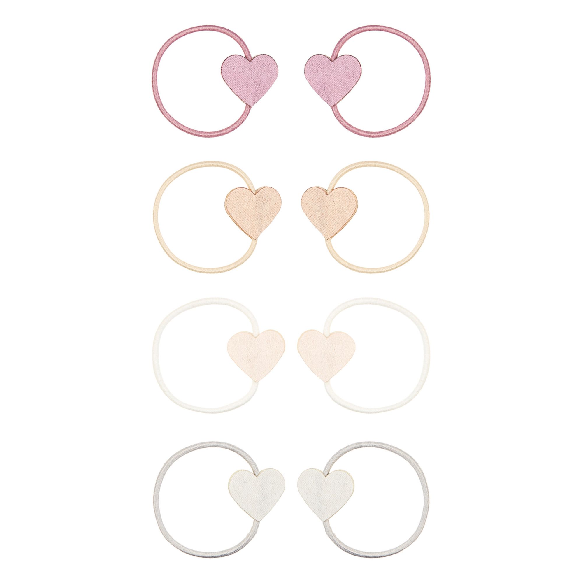 Mimi & Lula - Lot 8 Mini Elastiques CÅ“ur - Fille - Rose