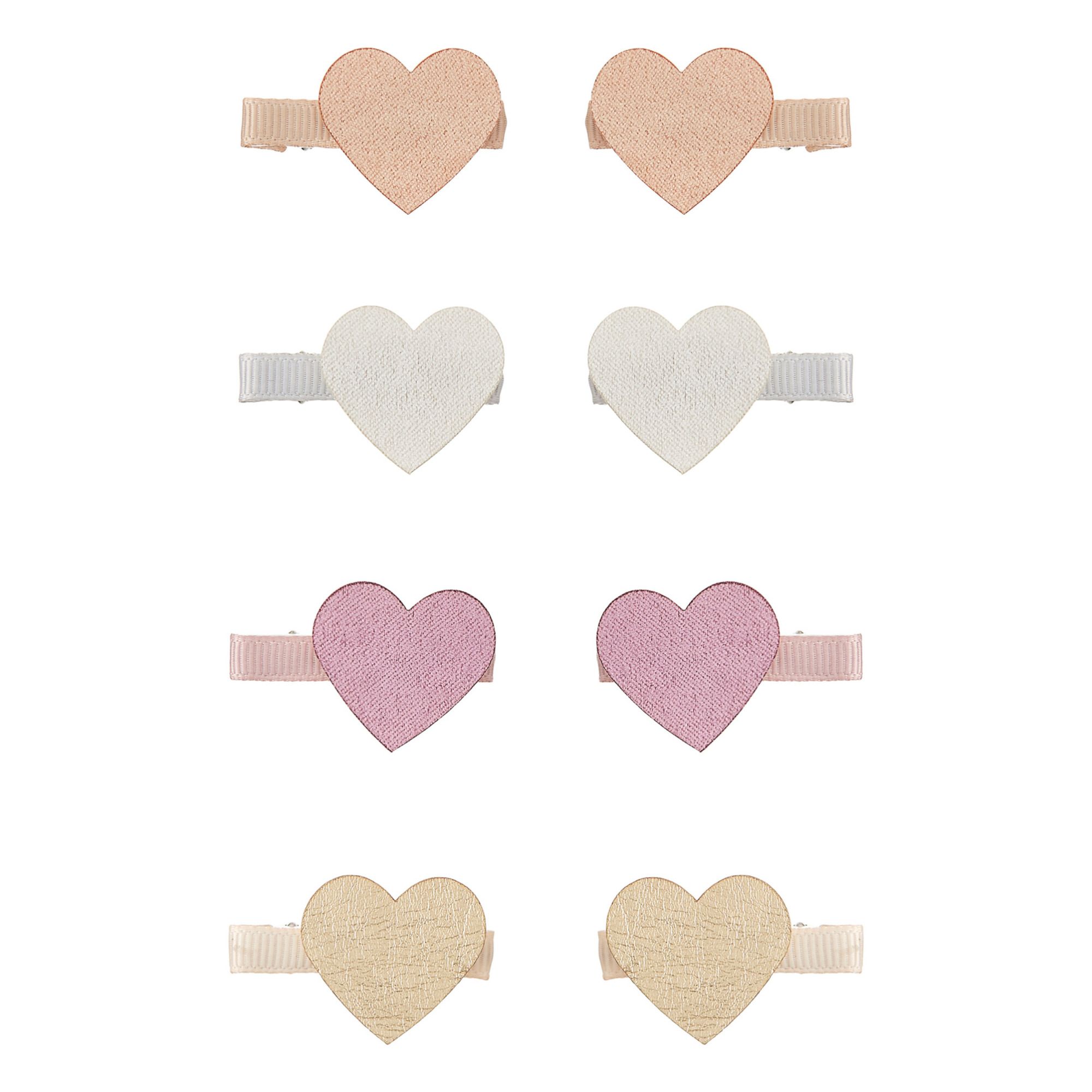 Mimi & Lula - Lot 8 Mini Barrettes CÅ“ur - Fille - Rose