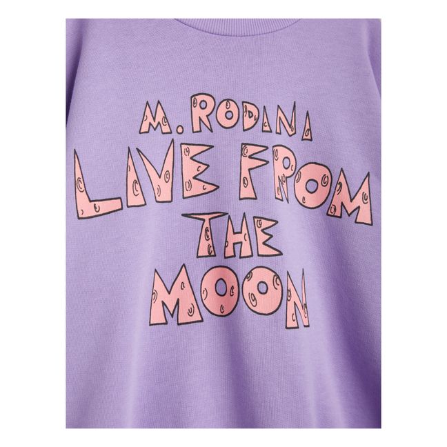 “Live from the Moon” Organic Cotton Sweatshirt Malva