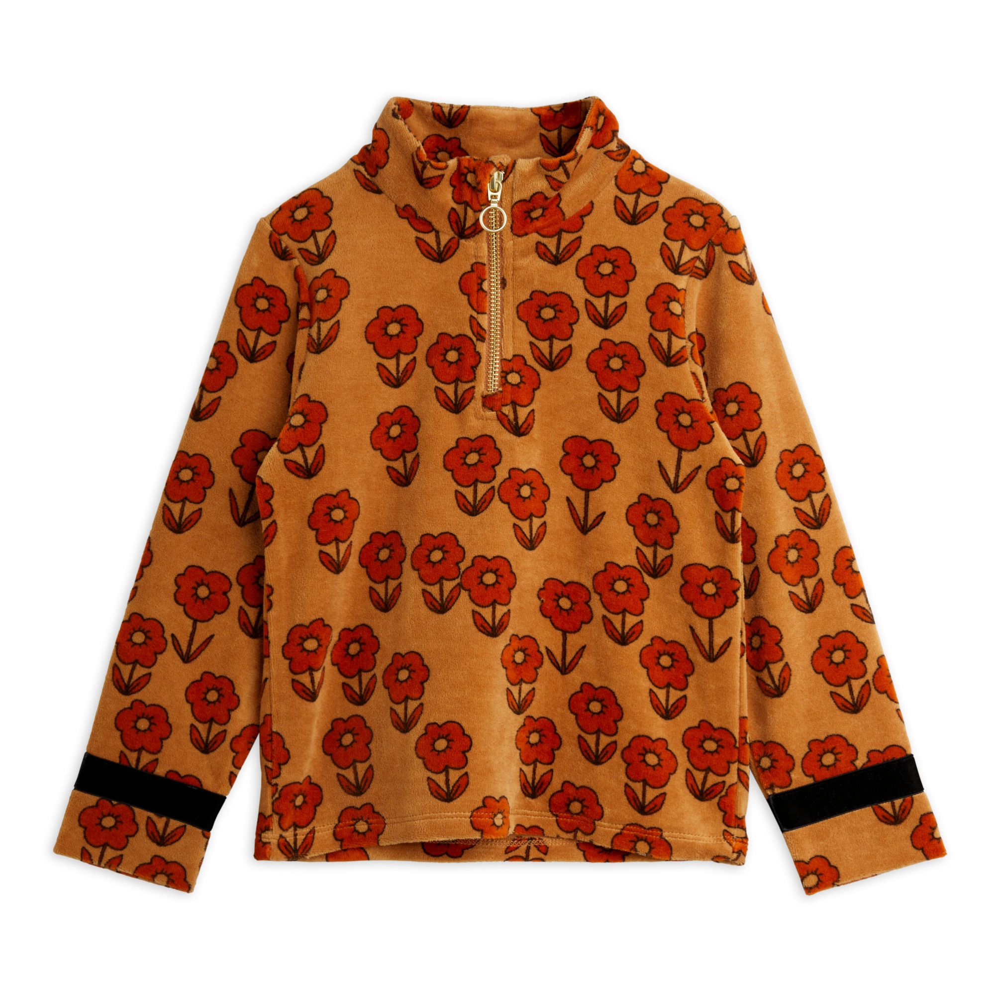 Mini Rodini - Sweat Zippé Velours - Fille - Camel