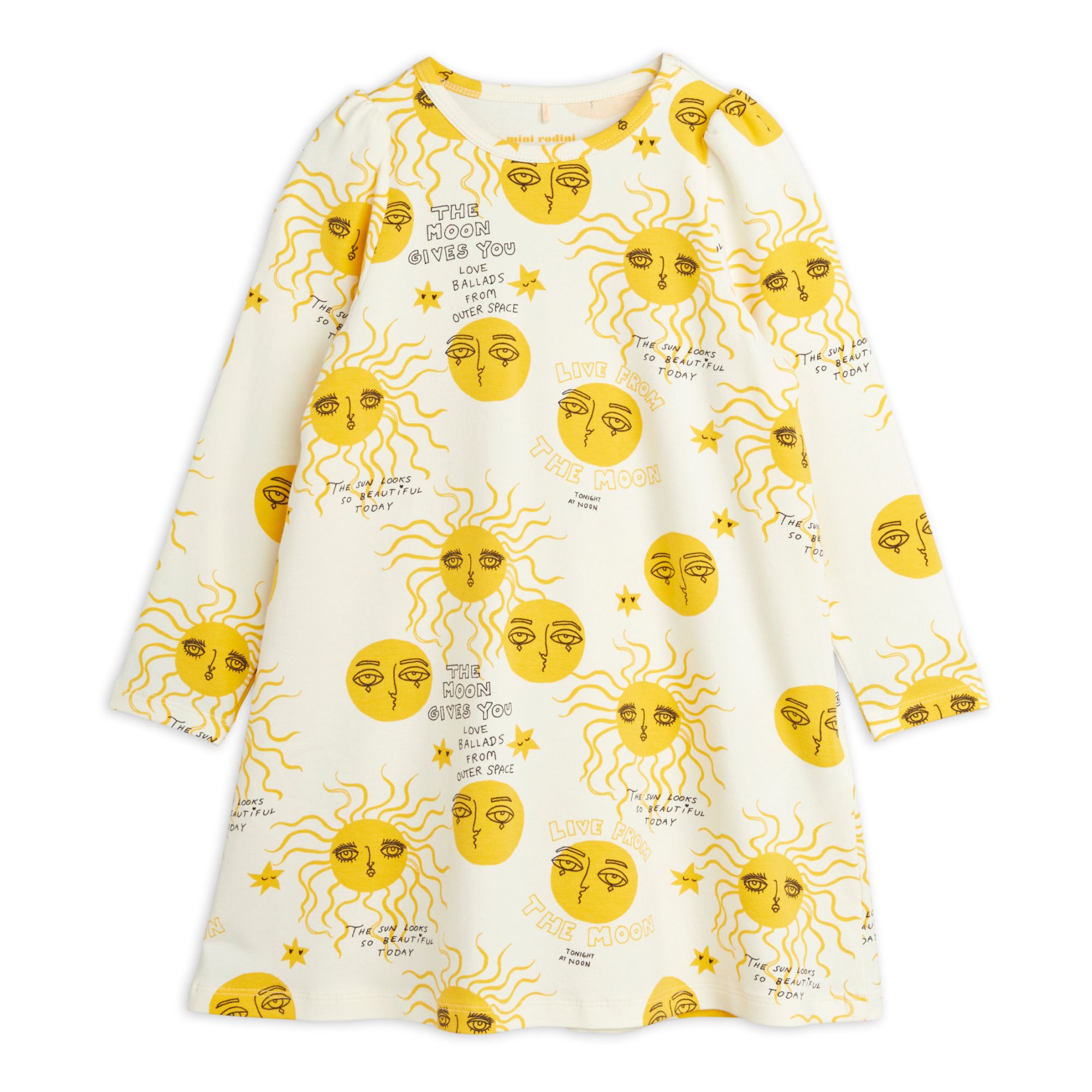 Mini Rodini - Robe Coton Bio Soleils - Fille - Ecru