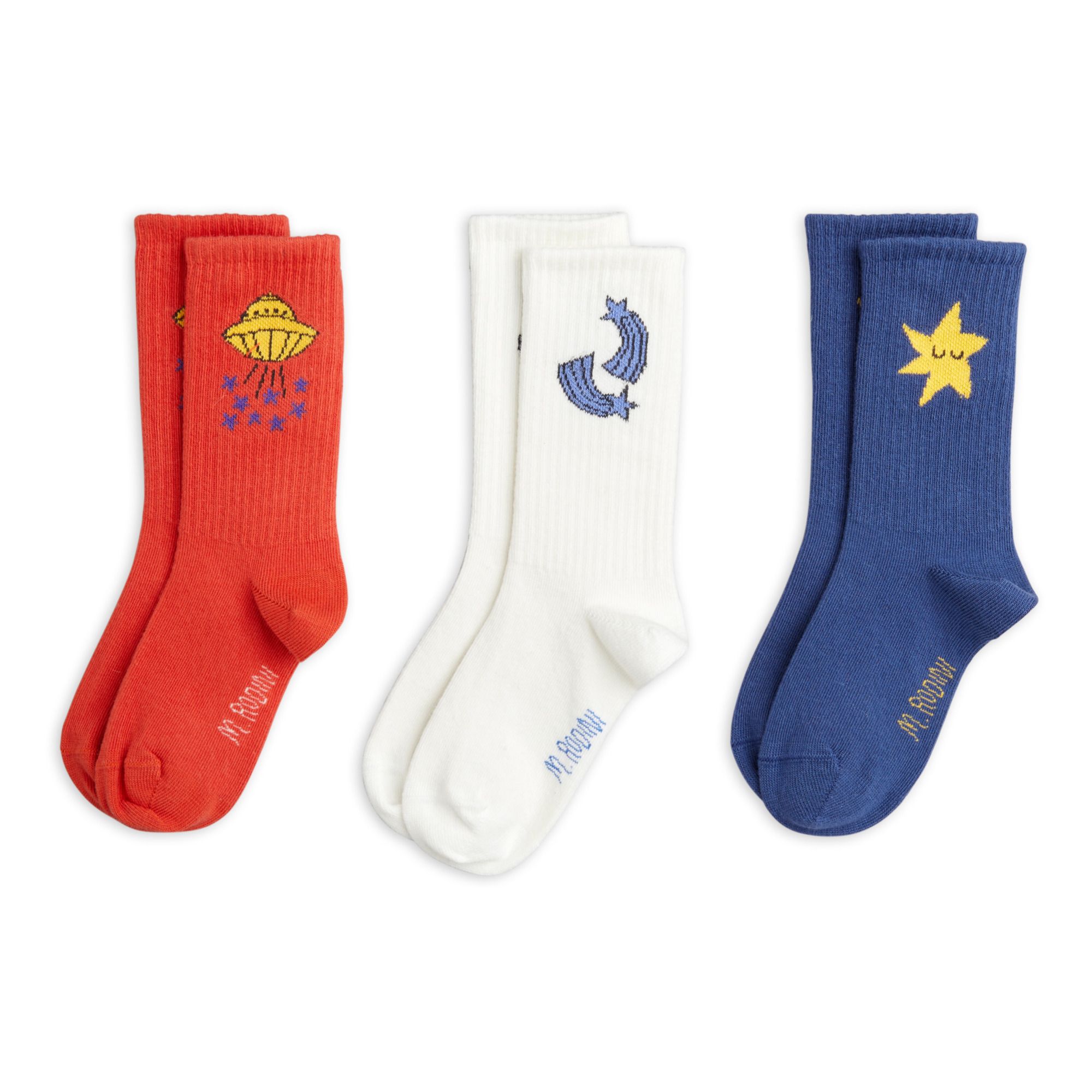 Mini Rodini - Lot 3 Paires de Chaussettes Coton Bio Ovn - Fille - Ecru