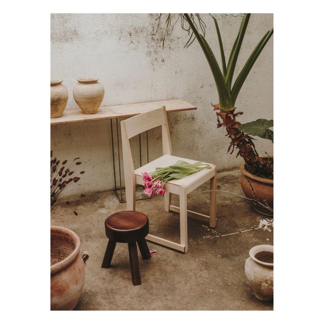 Tabouret AML en pin | Bois foncé