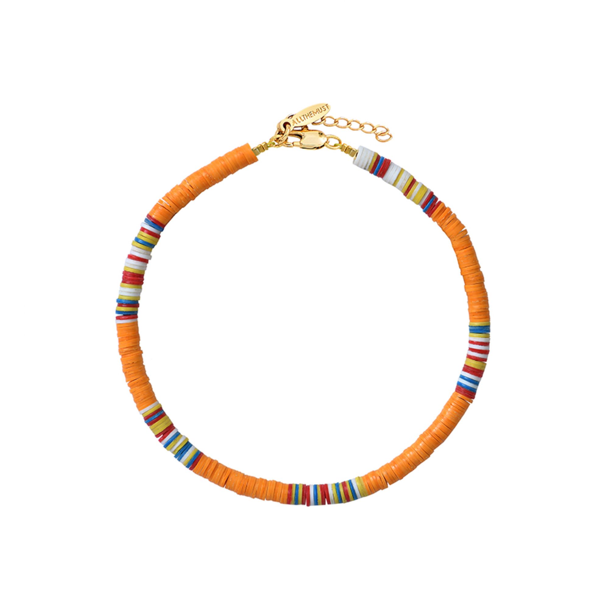 Allthemust - Bracelet de Cheville Heishi - Femme - Orange