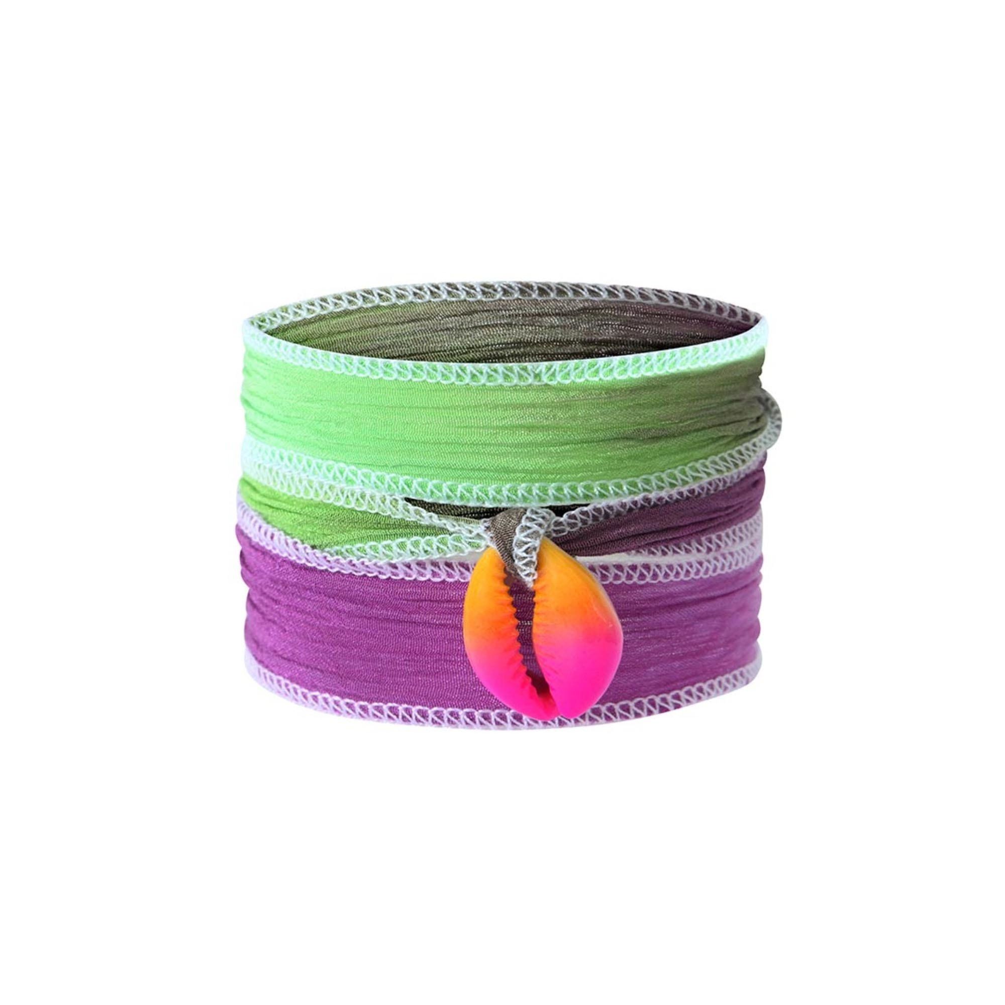 Silk Ribbon Shell Bracelet Purple- Product image n°0